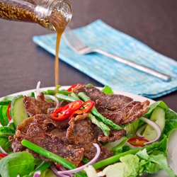 Crisp Korean beef Salad with Citron Dressing