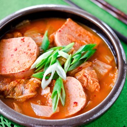 Easy kimchi jjigae (kimchi stew) made with spam
