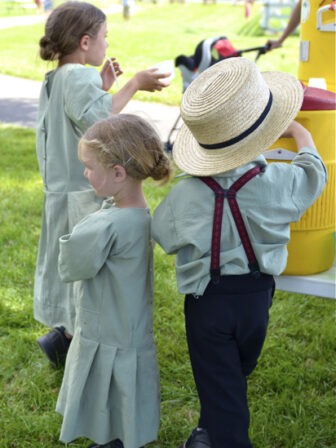 Amish children in Lancaster county, PA