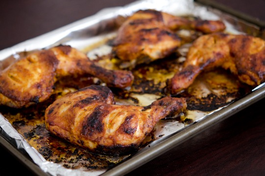 peri-peri chicken are roasted in the oven