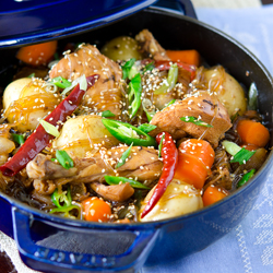 colar braised chicken with potato and carrot in Korean style