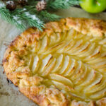 Apple tart has a crispy crust with soft apple filling.