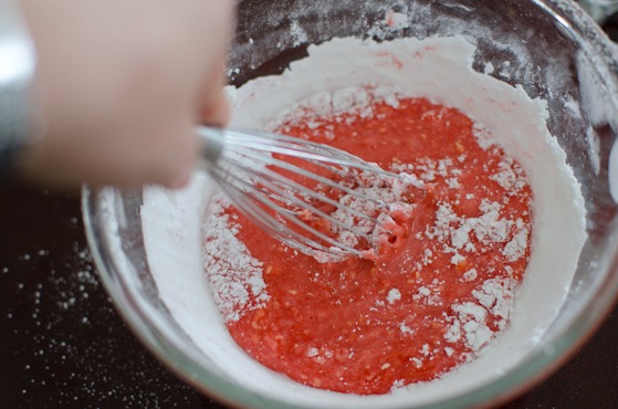 Add the powdered sugar and whisk