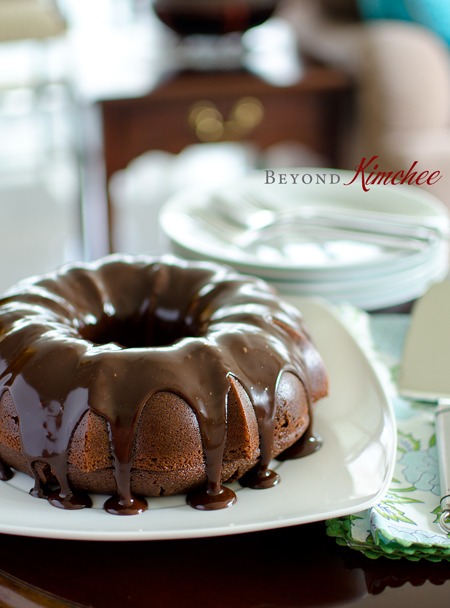 This chocolate sour cream bundt cake is super moist and delectable with chocolate glaze.