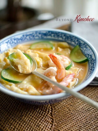 Corn Dumpling Soup with Shrimp