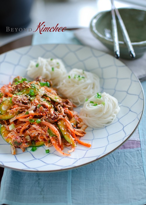 Spicy Korean Snail Salad is made with canned sea snail (golbangyi) and vermicelli noodles.