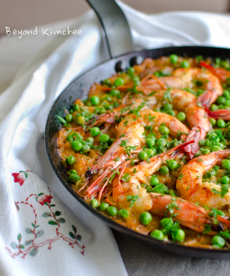 Kimchi Chorizo Shrimp Paella-