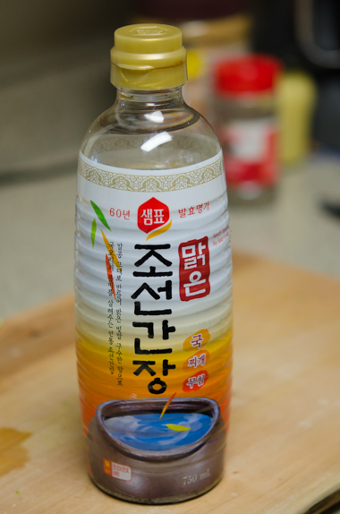 Korean soup soy sauce is used to make vegan kimchi.