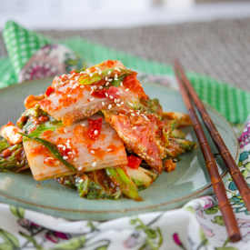 This vegan kimchi (or vegetarian kimchi) tastes just like the traditional cabbage kimchi.