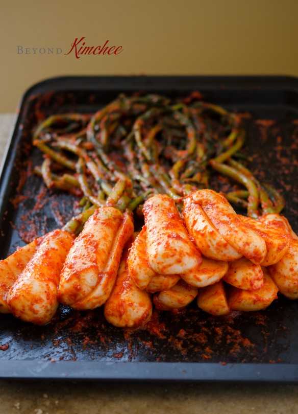 Bachelor Kimchi is made with Korean ponytail radish