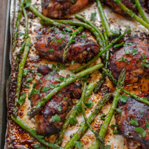Soy Balsamic Chicken Thighs with Asparagus
