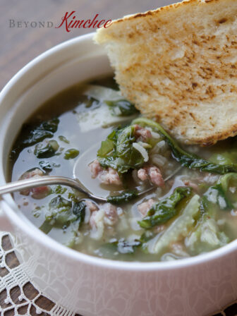 Escarole Soup with Sausage and Rice