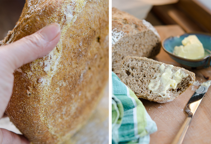 Well baked bread has a hollow sound when tapped with a finger.