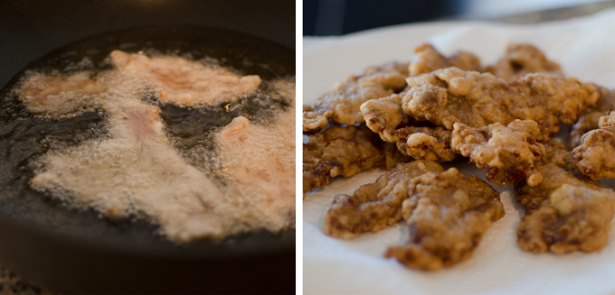 Beef slices are double deep-fried to enhance the crispness.