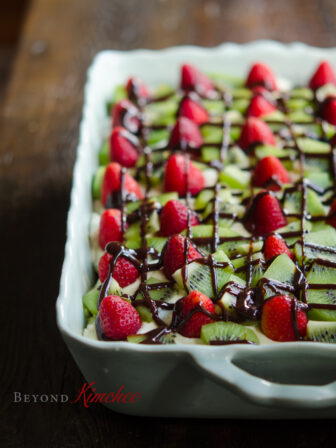 Strawberry Kiwi Tiramisu recipe is made with no alchohol
