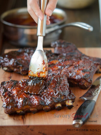 This succulent BBQ pork ribs are coated with finger-licking delicious homemade bbq sauce