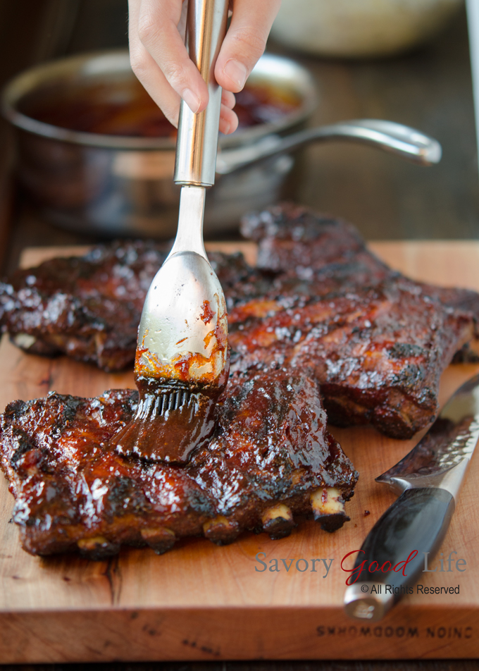 This succulent BBQ pork ribs are coated with finger-licking delicious homemade bbq sauce