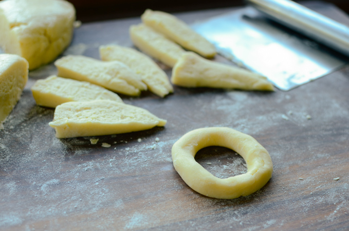 Lemon ring cookie formed.