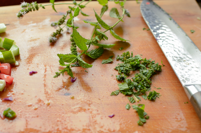 Chopped fresh herbs.