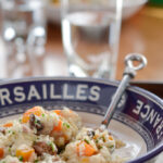 pumpkin mushroom risotto with a spoon.