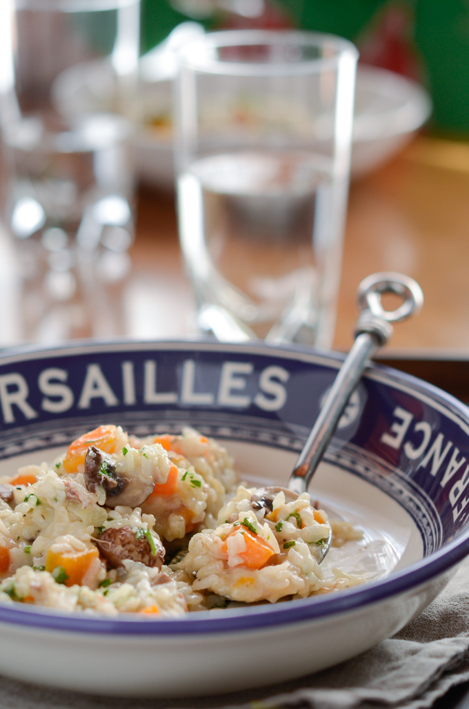 Pumpkin Mushroom Risotto with Bone Marrow Soup Beyond Kimchee
