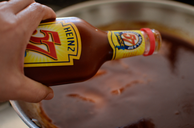 Heinz 57 sauce is added to the Hambagu sauce.