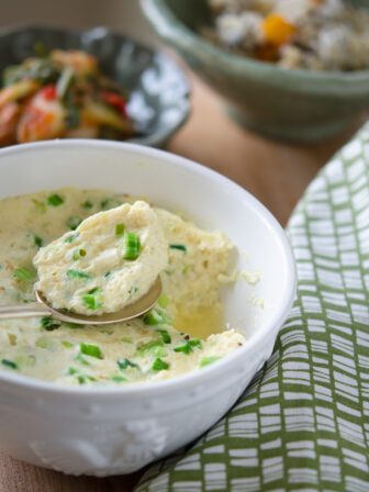 This delicious Tofu and Egg Pudding is cooked in a microwave