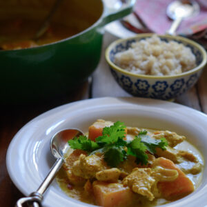 Chicken Pumpkin Curry with Homemade Thai Yellow Curry Paste
