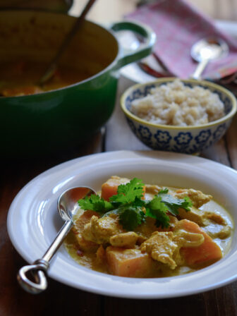 Chicken Pumpkin Curry with Homemade Thai Yellow Curry Paste
