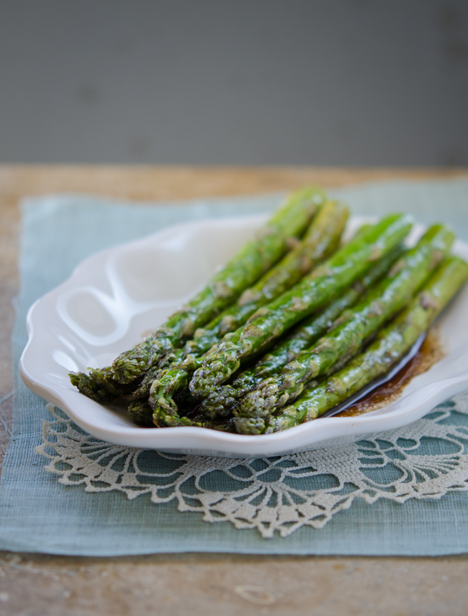 Roasted Asparagus with Brown Butter Balsamic Sauce
