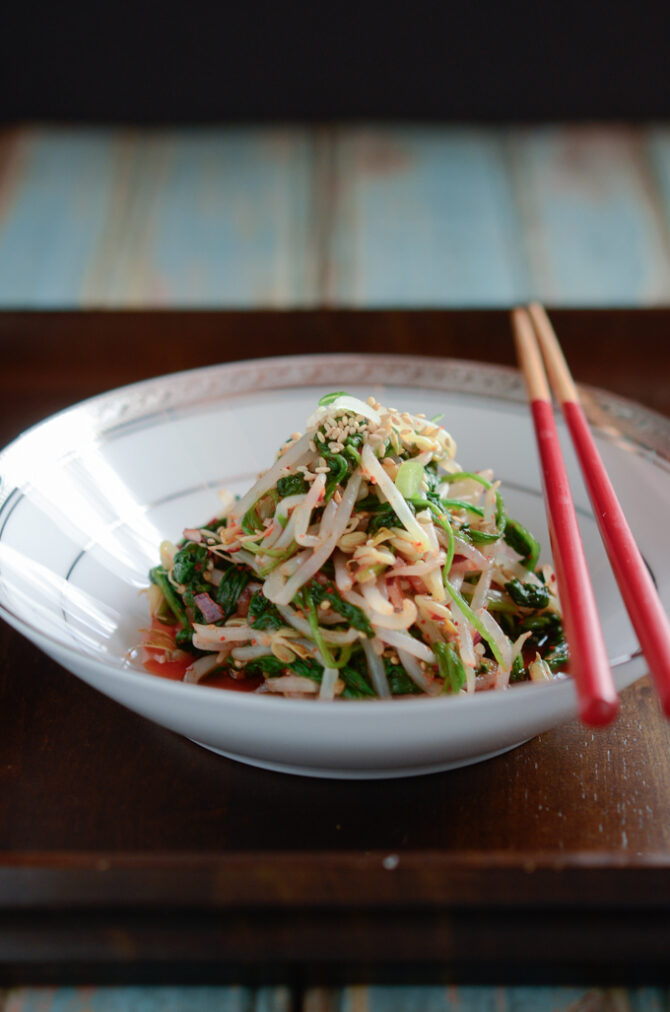 Korean Spinach Mung Bean Sprouts Salad Beyond Kimchee