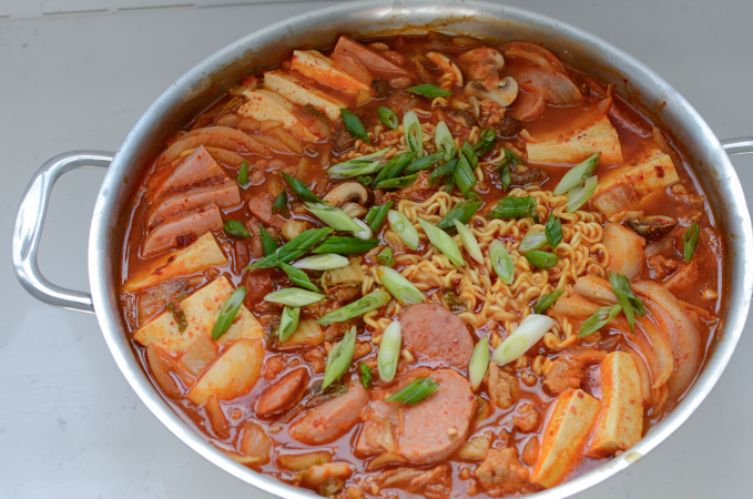 Mild budae jjigae army stew, budae jjigae recipe | XAKY