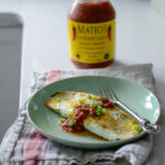 Left over tortilla and egg makes a quick breakfast.