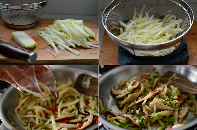 Chayote Mushroom Stir-fry