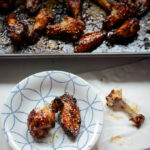 Finger-licking delicious, oven baked honey balsamic chicken wings are ready to serve.