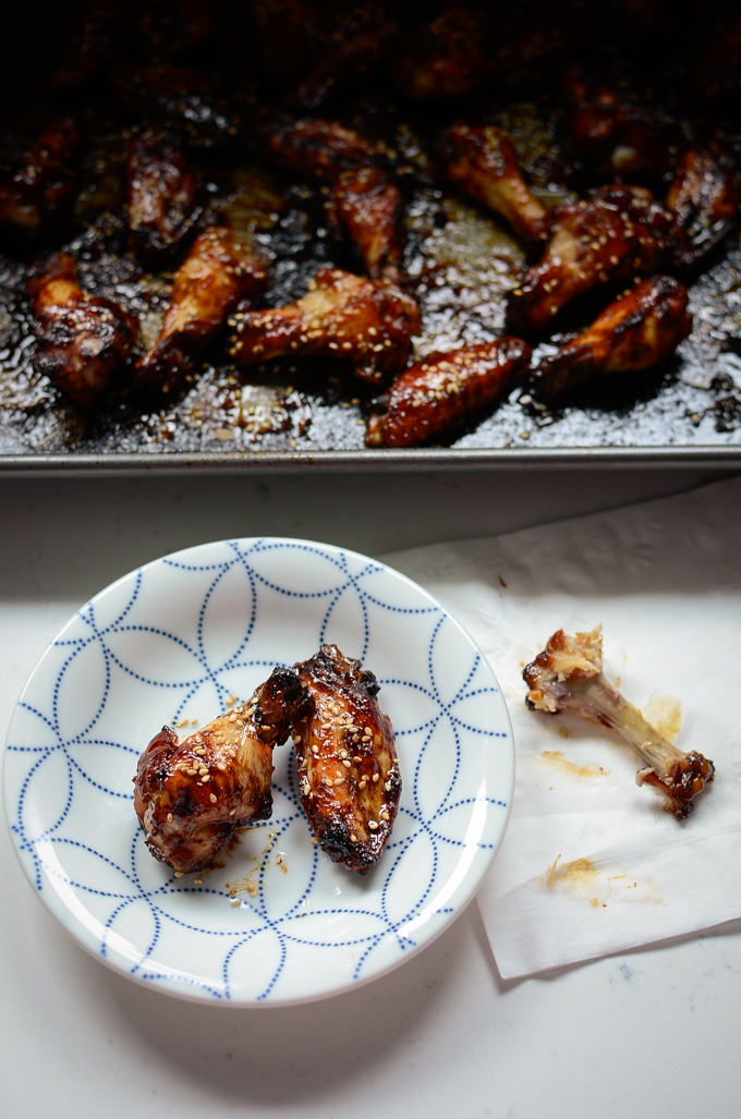 Finger-licking delicious, oven baked honey balsamic chicken wings are ready to serve.