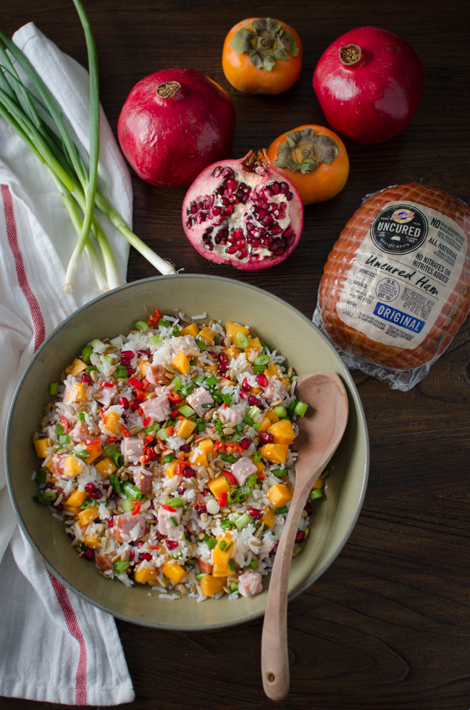 Festive Asian Style Ham and Rice Salad