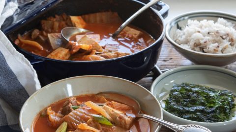 Tangy Kimchi Stew with Tomatoes