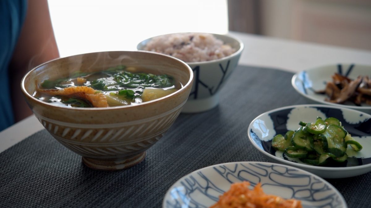 Korean Soup with Arugula and Potato