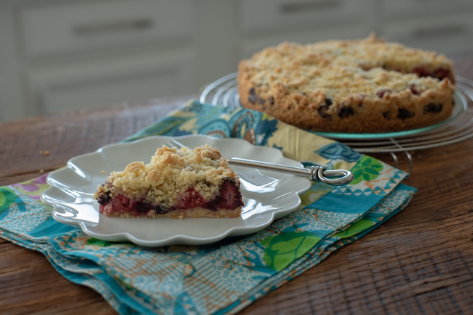 A slice of berry crumb cake is a perfect summer dessert.