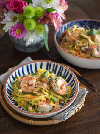 Vietnamese shrimp salad (Gỏi Xoài) is made with green mango and it is refreshingly delicious