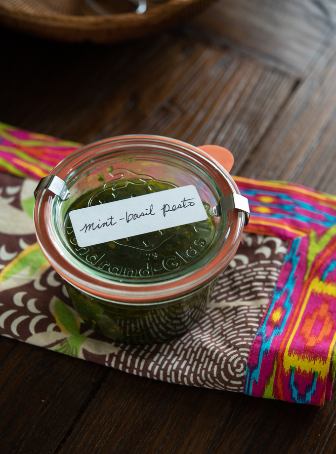 Mint basil pesto can be stored in the freezer up to 6 months