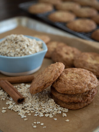 Oatmeal snickerdoodles cookies are buttery with a good amount of cinnamon sugar coating.