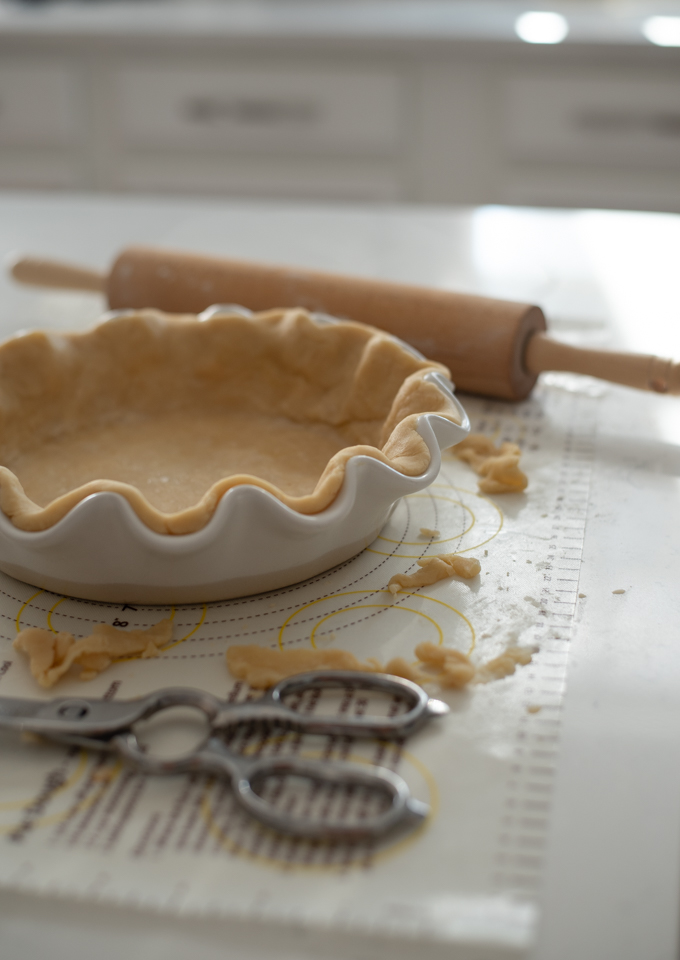 Pie crust is ready to take pie filling