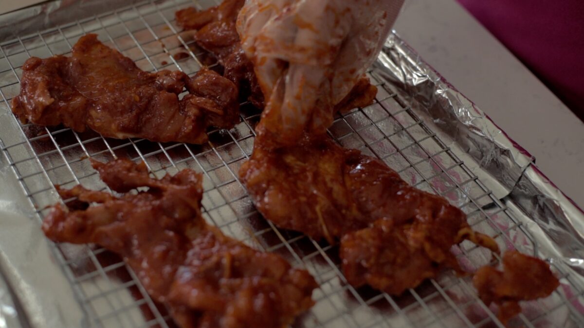 A cookie rack to broil Korean BBQ chicken in the oven.