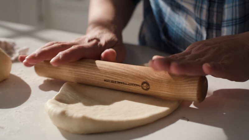 Roll out the milk bread dough into 7-8 inch long