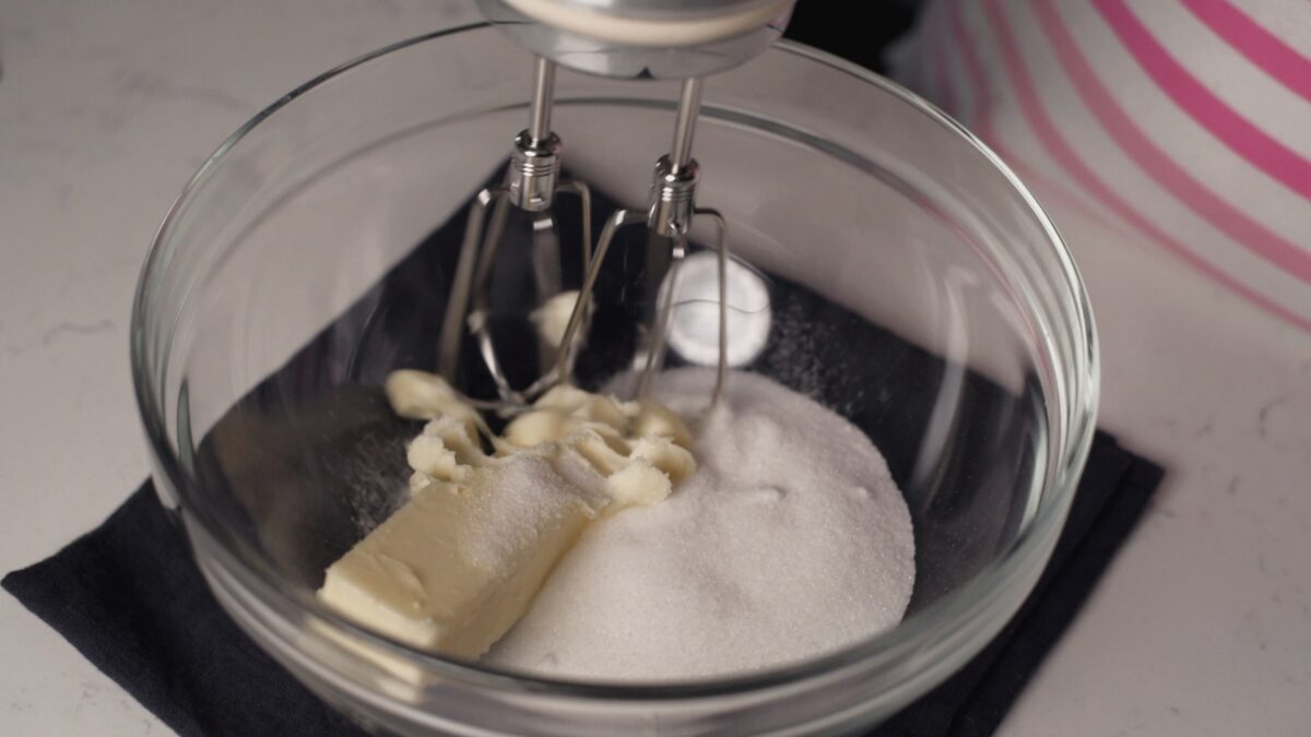 The cookie-like dough crust starts with a softened butter