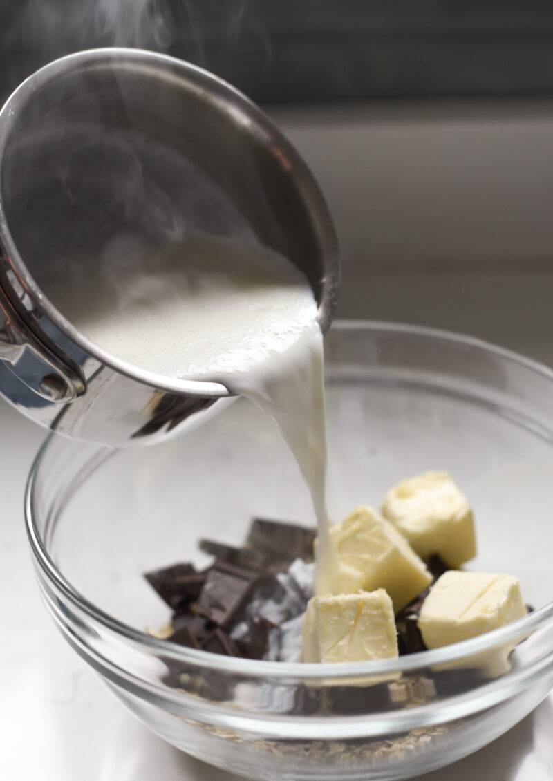 Soak chocolates, oats, and butter in hot milk
