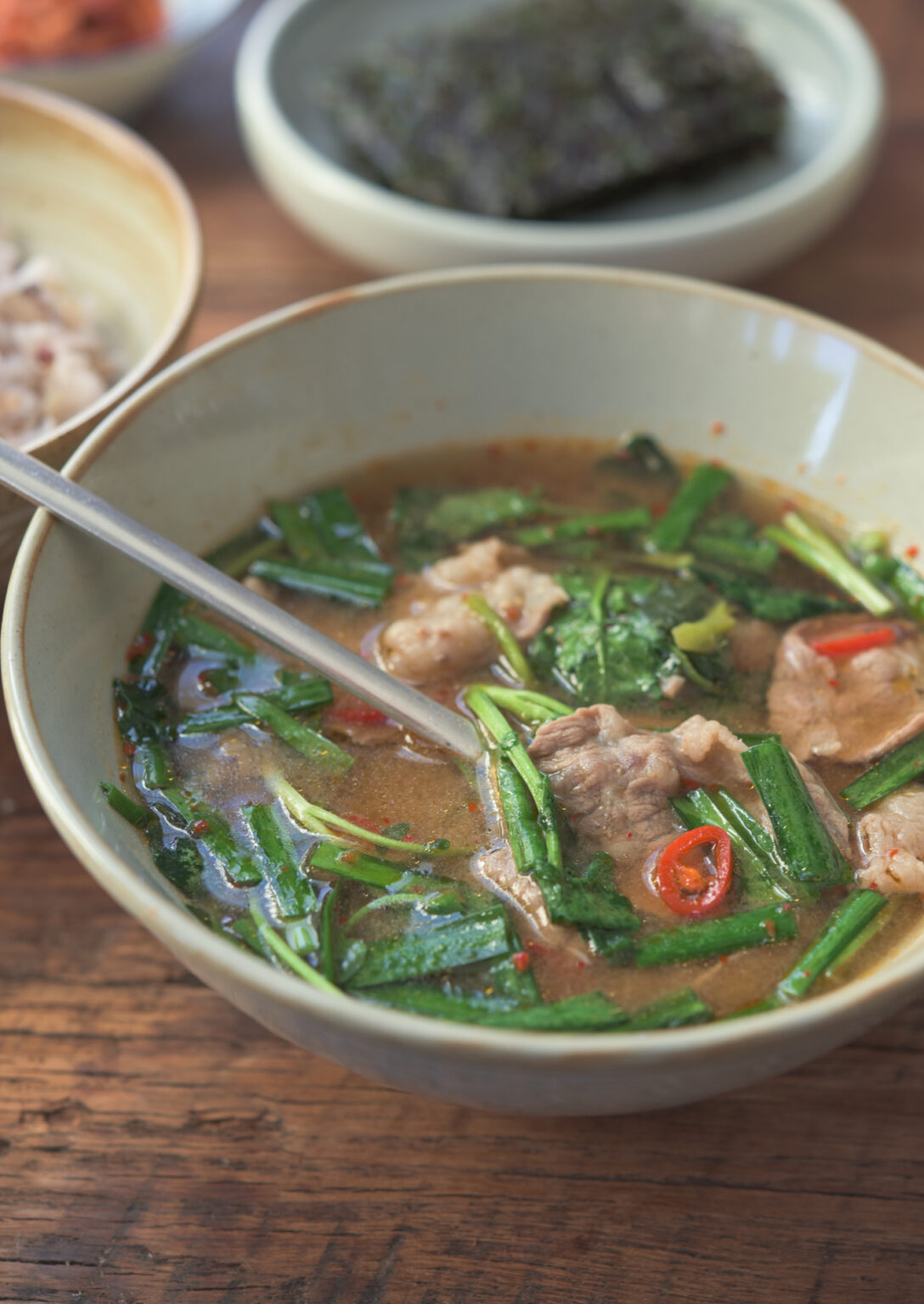 Korean Soybean Paste Soup With Beef And Watercress Beyond Kimchee