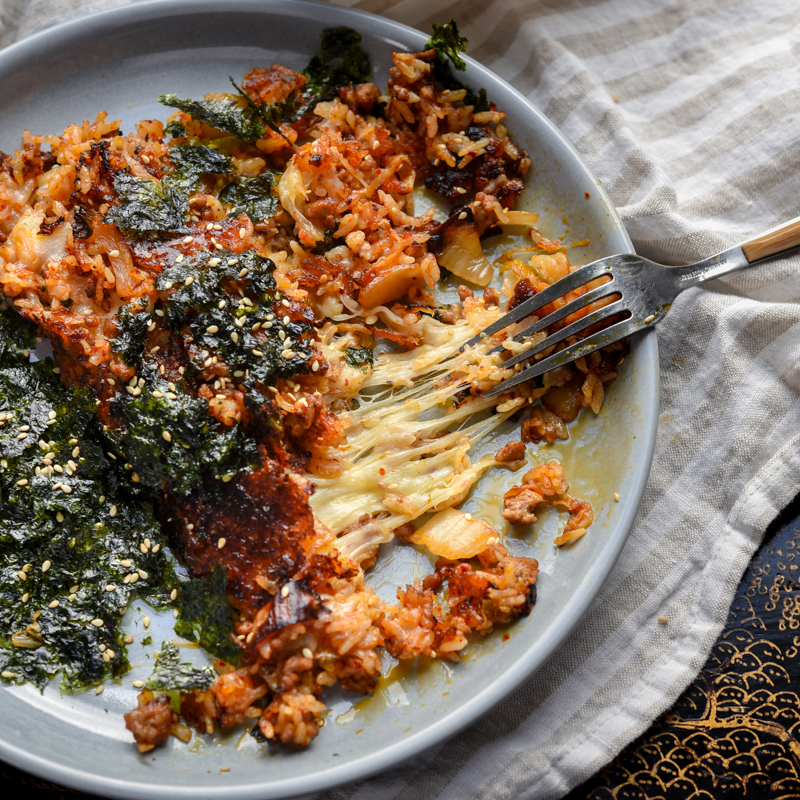 Crispy Kimchi Fried Rice Recipe with Cheese-image